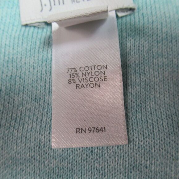 J. Jill Reversible Sweater Womens Size S Blue Sea Green Asymmetrical Hem Casual - Picture 12 of 14